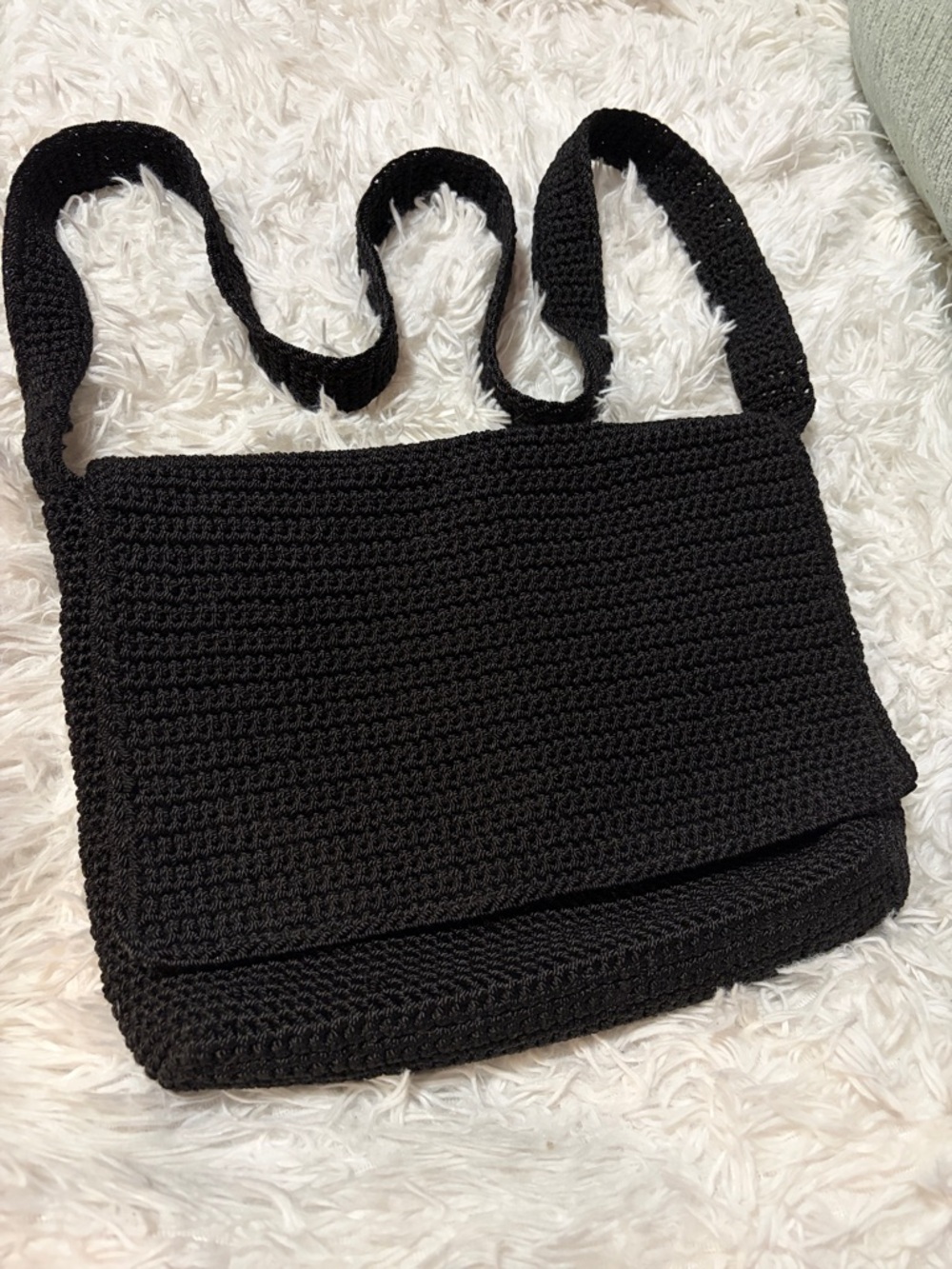 The Sak Black Crochet Crossbody Bag